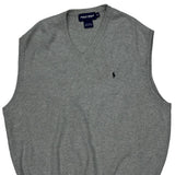 Polo By Ralph Lauren V-Neck Sweater Vest - XL Gray Cotton