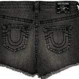 True Religion Denim Shorts - 29W UK 10 Grey Cotton