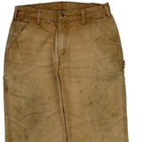 Carhartt Double Knee Carpenter Trousers - 32W 30L Brown Cotton