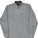 Tommy Hilfiger Checked Shirt - Large Gray Cotton