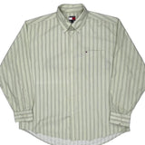 Tommy Hilfiger Striped Shirt - XL Green Cotton