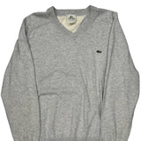 Lacoste V-Neck Sweater - XL Gray Cotton