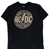 High Voltage 1975 Rock & Roll Ac/Dc Band T-Shirt - Large Black Cotton