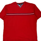 Tommy Jeans Striped T-Shirt - 2XL Red Cotton