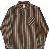 The North Face Striped Shirt - Large Brown Cotton