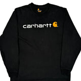 Vintage Carhartt Spellout Long Sleeve T-Shirt - Large Black Cotton