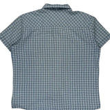 Mustang Checked Short Sleeve Shirt - XL Blue Cotton