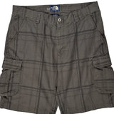 The North Face Checked Cargo Shorts - 34W 11L Grey Cotton