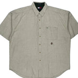 Tommy Hilfiger Short Sleeve Shirt - Large Beige Linen Blend