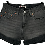Levis Denim Shorts - 25W UK 6 Grey Denim
