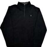 Polo By Ralph Lauren 1/4 Zip - 2XL Black Cotton