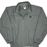 Vintage Adidas Track Jacket - Large Grey Polyester