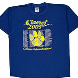 Class Of 2003 Jerzees Graphic T-Shirt - XL Blue Cotton Blend