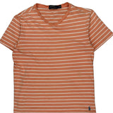 Polo By Ralph Lauren Striped T-Shirt - Small Orange Cotton