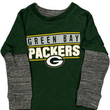 Age 4 Green Bay Packers Nfl Long Sleeve T-Shirt - Small Green Cotton