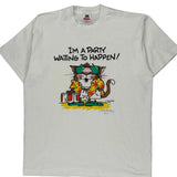 Party Theme Fruit Of The Loom Cartoon T-Shirt - XL White Cotton Blend