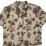 Roundtree & Yorke Hawaiian Shirt - Large Brown Viscose