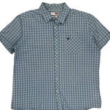 Mustang Checked Short Sleeve Shirt - XL Blue Cotton