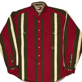 Tommy Hilfiger Striped Shirt - XL Cream Cotton