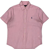 Ralph Lauren Short Sleeve Shirt - Medium Pink Linen