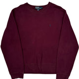 Polo By Ralph Lauren Sweatshirt - Medium Burgundy Cotton Blend