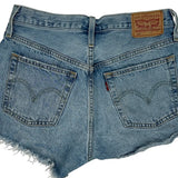 Levis Denim Shorts - 28W UK 8 Light Wash Cotton