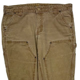Carhartt Double Knee Carpenter Trousers - 34W UK 14 Brown Cotton