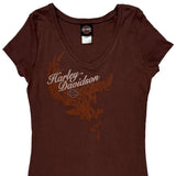 Motorcycles Harley Davidson Graphic T-Shirt - XL Brown Cotton
