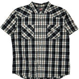 Levis Checked Short Sleeve Shirt - XL Black & White Cotton