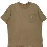 Carhartt T-Shirt - Large Beige Cotton