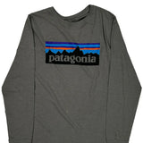 Patagonia Graphic Long Sleeve T-Shirt - Large Gray Cotton