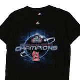 2011 World Series Champions Majestic MLB T-Shirt - Medium Black Cotton