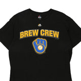 Milwaukee Brewers Majestic MLB T-Shirt - Large Black Cotton