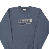 Up North Michigan Clique Graphic Sweatshirt - Large Blue Cotton Blend