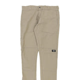 Dickies Skinny Trousers - 32W 32L Beige Cotton Blend