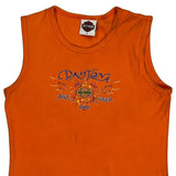 Daytona Bike Week 2002 Harley Davidson Graphic Vest - Medium Orange Cotton