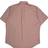 Ralph Lauren Striped Short Sleeve Shirt - Large Red Cotton