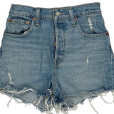 Levis Denim Shorts - 24W UK 4 Light Wash Cotton