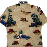 Puritan Floral Hawaiian Shirt - Large Beige Viscose