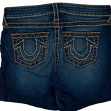 True Religion Denim Shorts - 28W UK 8 Dark Wash Cotton Blend