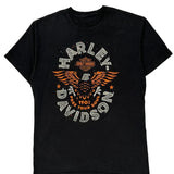 Mackinaw City Harley Davidson Graphic T-Shirt - Medium Black Cotton