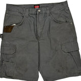 Wrangler Cargo Shorts - 35W 11L Grey Cotton