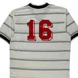 Made In USA Nike Striped Football Shirt - Large White Polyester