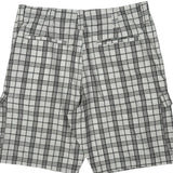 Wrangler Checked Cargo Shorts - 32W 10L Black & White Cotton