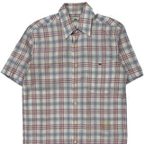 Lacoste Checked Short Sleeve Shirt - Small Multicoloured Cotton