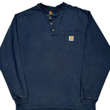 Carhartt Long Sleeve T-Shirt - Medium Blue Cotton