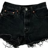 Levis Denim Shorts - 26W UK 6 Black Cotton