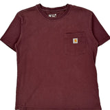 Carhartt T-Shirt - Large Burgundy Cotton