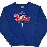 Phillies Baseball Majestic Graphic Sweatshirt - XL Blue Cotton Blend