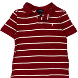 Age 7 Polo By Ralph Lauren Striped Polo Shirt - Small Red Cotton